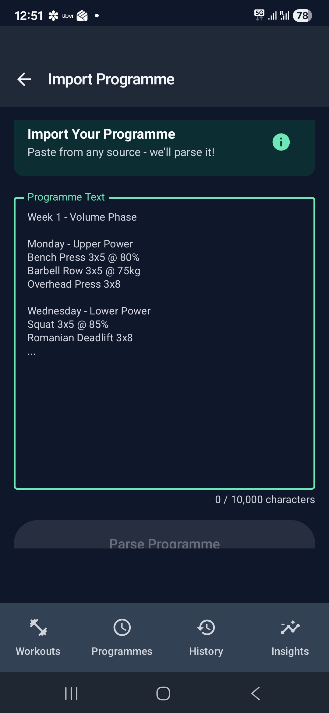 Paste Your Programme