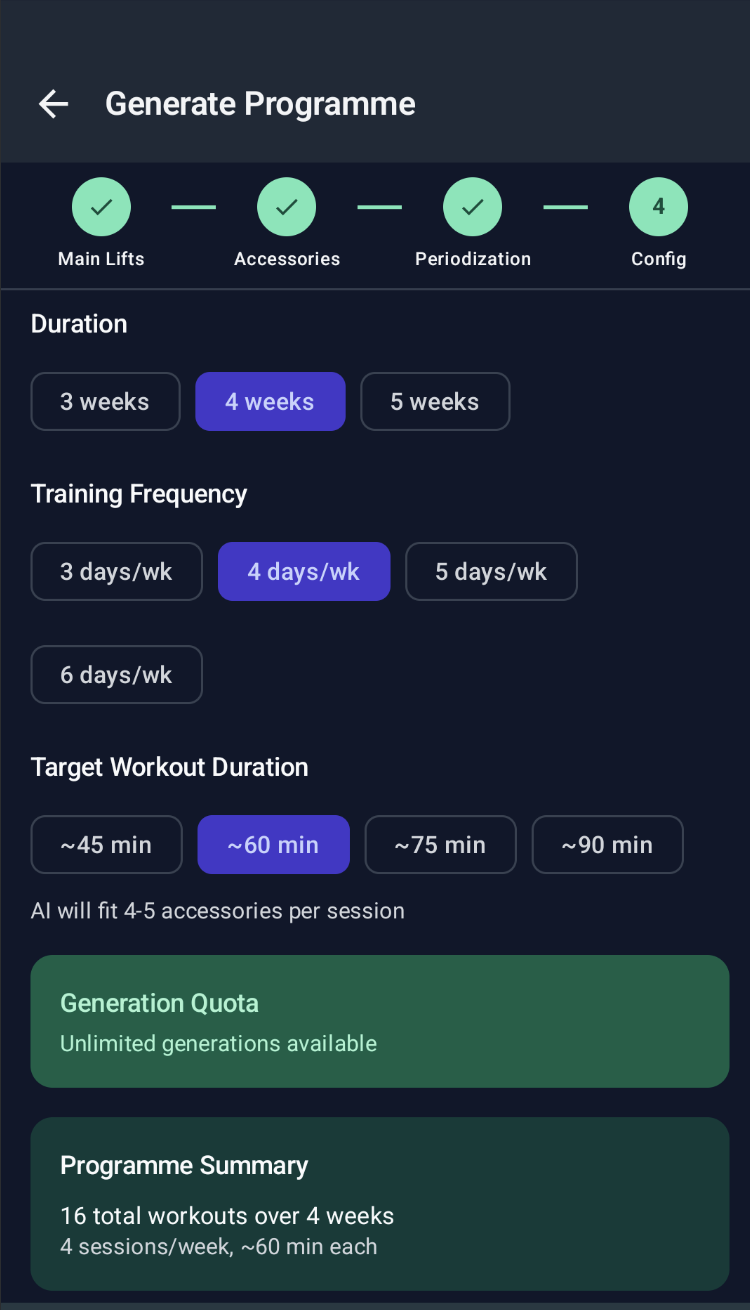 AI Programme Generation